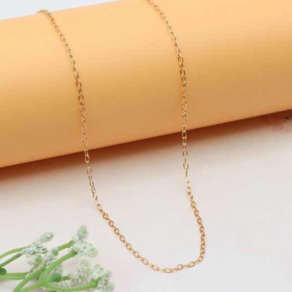 Delicate Rose Gold Plated Brass Chain Necklace, XPNL0253 - Picture 8 of 12